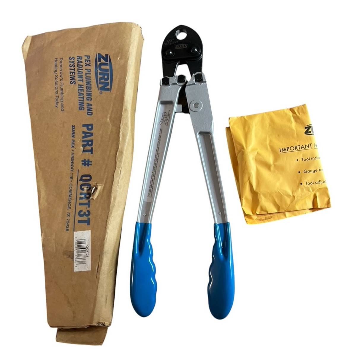 ZURN QCRT3TN 1/2" PEX CRIMP CRIMPING TOOL QCRT-3T, NEW