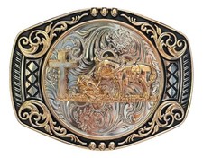 Mexican Oracion Charro Praying Cowboy Belt Buckle Hebilla Vaquera Made In Mexico