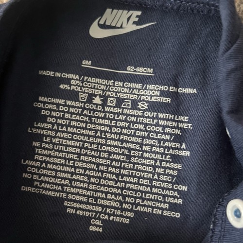 Nike Baby Graphic Langarm Einteiler (marineblau/weiß) (6M) - Bild 5 von 6