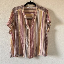 John Paul Richard PullOver Blouse Fits Women’s Medium Boho Hippie Vacation Beach