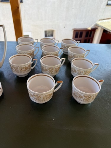 Pirkenhammer Kaffeeservice 11 Personen Porzellan Goldrand Top π - Picture 7 of 13