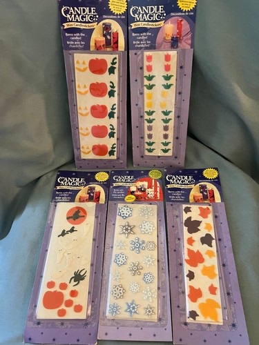 Candle Magic Wax CandleStickers Crafts Snowflake Pumpkin Halloween Lot of 5 NIP - Picture 1 of 4