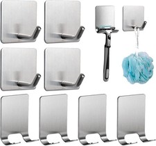 8 Pack Adhesive Hooks, 4 Pack Razor Holder for Shower and 4 Heavy Duty Waterproo