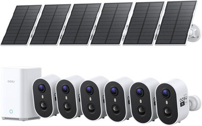 Solar Security Cameras Wireless Outdoor Home System, True 2K HD, Cross-Camera Tr