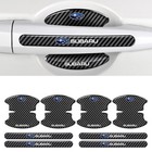 8PC Carbon Fiber Car Door Handle Bowl Film Protector Trim Accessories for Subaru