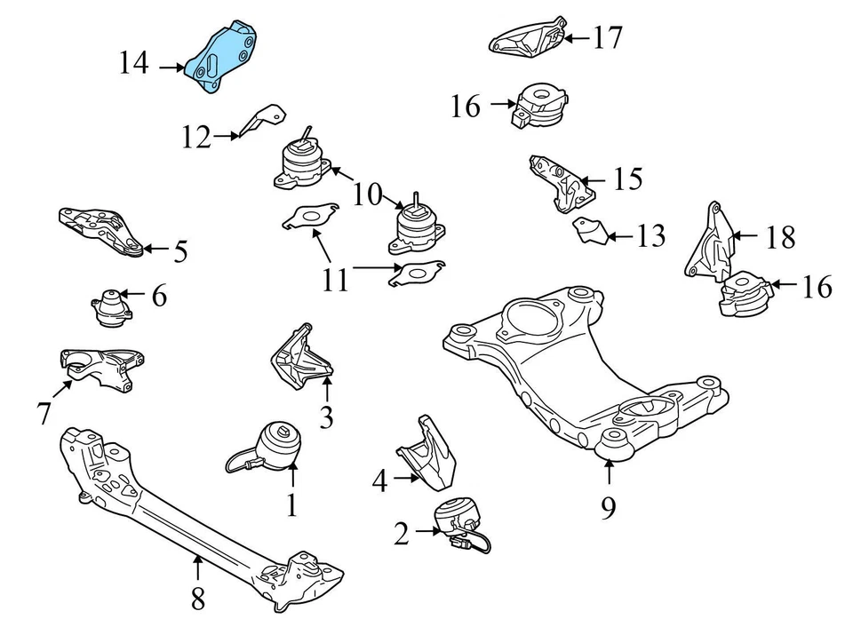 AUDI A8 QUATTRO 2007-2010 4,2 L - Soporte de montaje de transmisión derecha 4E0399114AT Foto 3 de 4