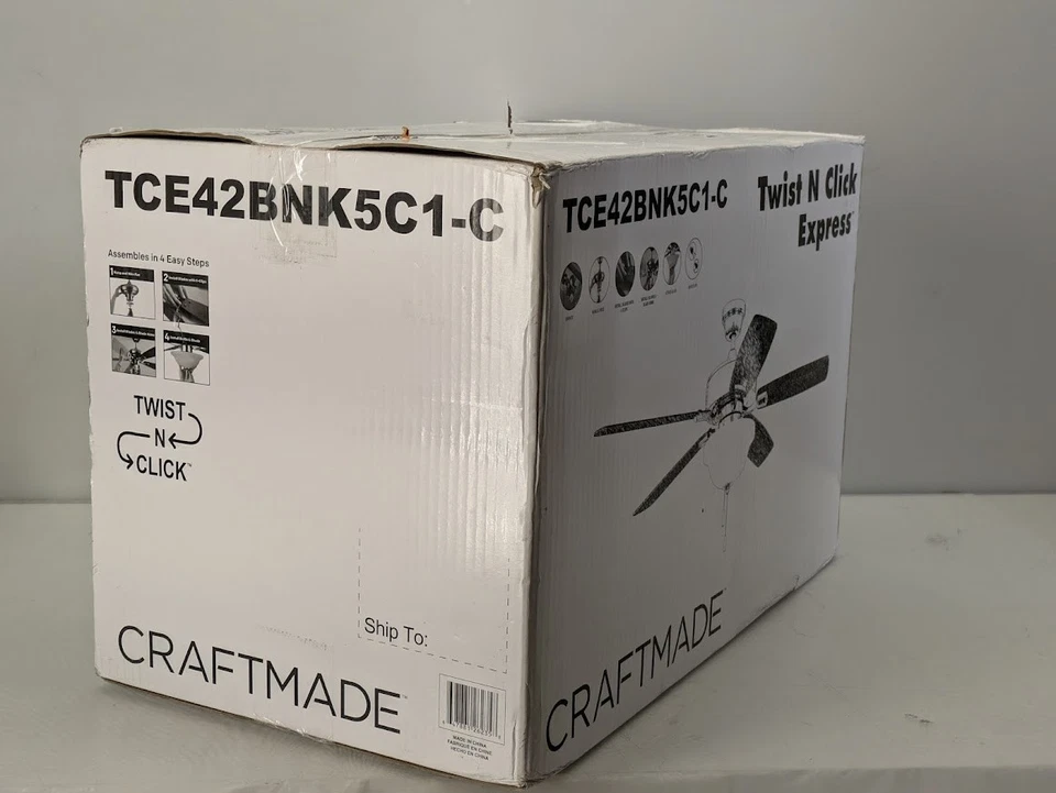 Craftmade Twist N Click 42 in. Indoor Dual Mount Ceiling Fan Brushed Nickel - Image 3 of 4