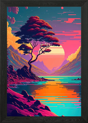 Lebendiges gerahmtes Retro Wandbild Poster Leinwanddruck Bild