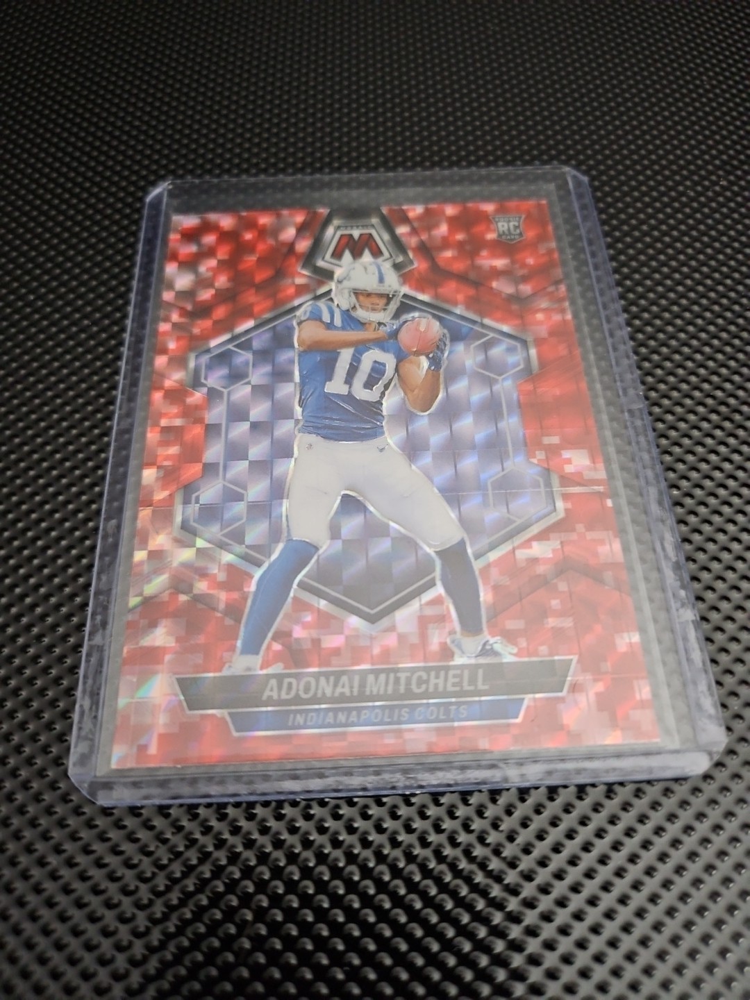 2024 Panini Mosaic - Rookies Adonai Mitchell #350 Red Mosaic Prizm (RC)