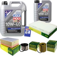 Mann Inspektionspaket 6L Liqui Moly 10W-40 FüR Peugeot 307 Break 2.0 Hdi