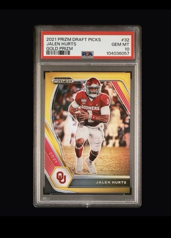 *Pop 1* Panini 2021 Prizm Draft Picks Jalen Hurts #32 Gold Prizm /10 PSA 10