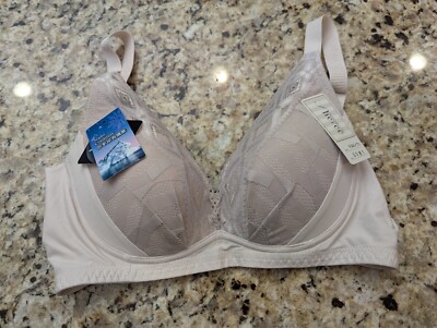 Sheree Women's Tactel Deep V Moulded Bra Nude Natural Tan size 34B