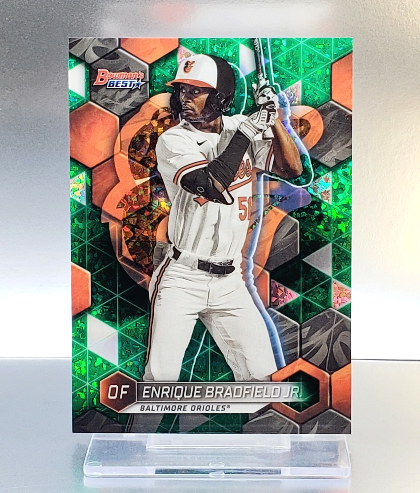 Enrique Bradfield Jr. (2023) Bowman's Best Green Mini-Diamond Refractor #SN /99
