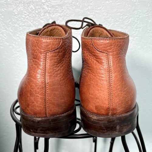 GRAVATI Italy Peccary Leather Brown Lace Up Chukka Boots Mens Size 10 M - RARE - Picture 5 of 10