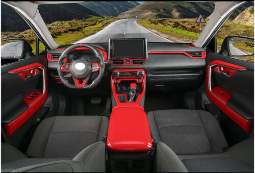 ABS Red For Toyota RAV4 2019-2023 Decoration Middle Air Outlet Vent Cover 1PCS - Picture 4 of 5