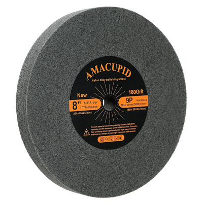 Deburring Wheel, Nylon Fiber Buffing Wheel 8 inch 9P Hardness. for Bench Grindin