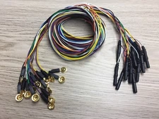 Gold Cup EEG Electrodes, Molded Plastic Ends, 72-Inch, 15/pack