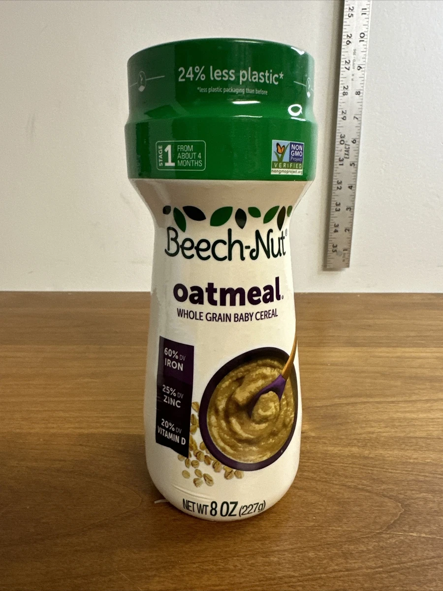 CANISTER Beech Nut Oatmeal Baby Cereal 8oz whole grain 07 01 2024