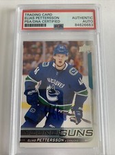 ELIAS PETTERSSON SIGNED 2017 UPPER DECK YOUNG GUNS #248 ROOKIE CARD AUTO PSA/DNA