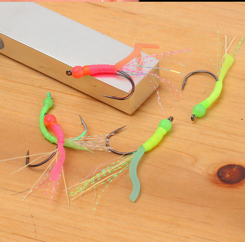 6pcs Luminous Beadhead Flies For Sabiki Rigs Saltwater Lures Fishing Hook 3# - Image 22