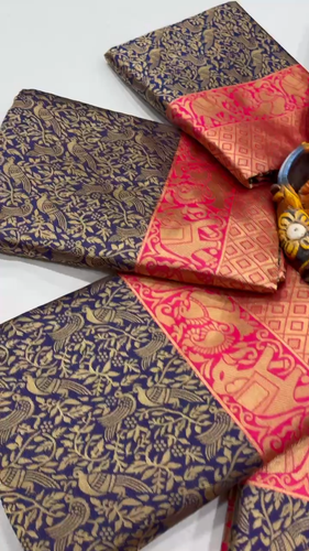 BEAUTIFUL RICH PALLU & JACQUARD WORK SAREE WITH JACQUARD BORDER BLOUSE - Video 1 of 1