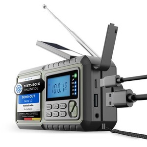 Acta Berg Kurbelradio | Notfallradio FM/AM/SW & 5000mAh Akku | Solar Radio Lampe