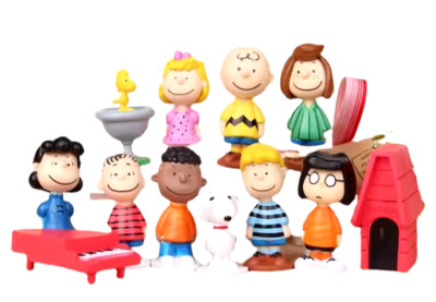 12 PIECES PEANUTS  SNOOPY FIGURE SET- ALL THE ONES WE REMEMBER-NEXT DAY SHPNG