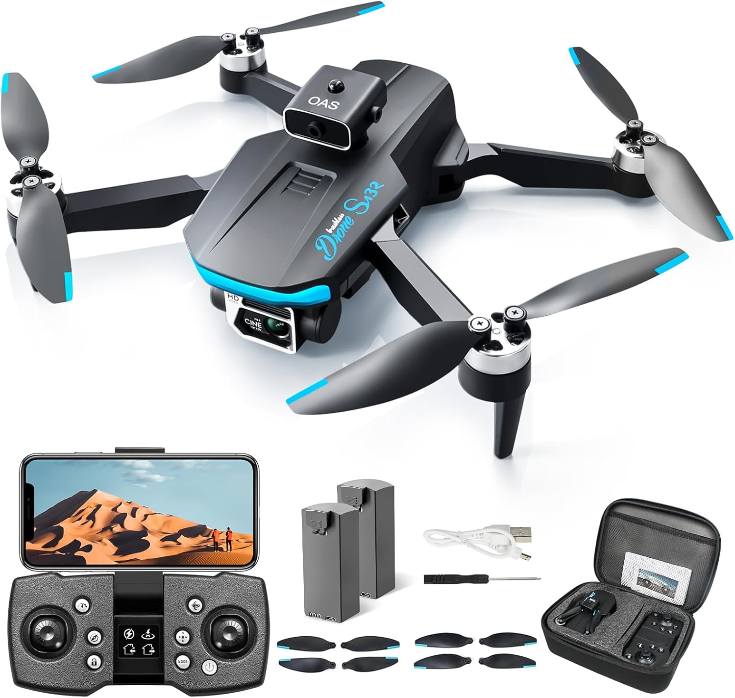 Foldable Mini Drone with 1080P Camera for Adults and Kids 8-12-image