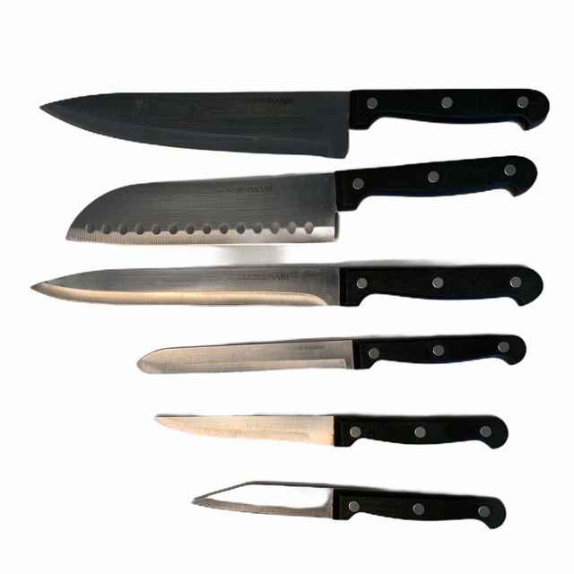 Set Of 6 Farberware Kitchen Knives Carving Steak Plastic Handles eBay