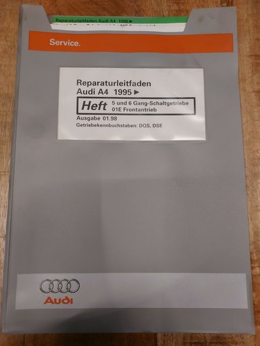 Reparaturleitfaden 5 + 6 Gang Schaltgetriebe 01E Frontantrieb Audi A4 1995 >