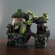 7.87" Aquarium Ornament Fish Hiding House Artificial Rockery Aquascape Decor