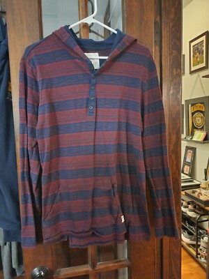 Mens Modern Amusement Burgundy Maroon Hoodie Sweatshirt With Pockets Size Large