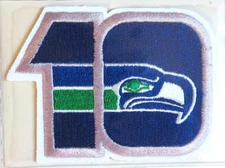 SEATTLE SEAHAWKS 10th ANNIVERSARY NFL TEAM PATCH ~ Willabee & Ward ~ PATCH ONLY