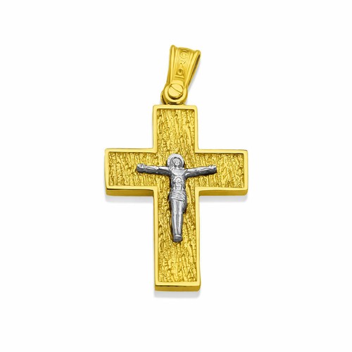 Gold Cross Pendant Corpus Solid 585 Two 