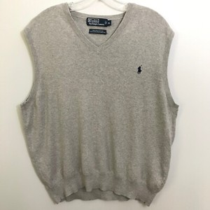 Ralph-Lauren-Blue-Label-Sweater-Vest-Gray-Men-039-s-Sz-XL