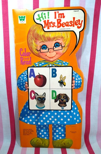 Sweet Retro 1972 Hi! I'm Mrs. Beasley Color & Read Book by Whitman Family Affair