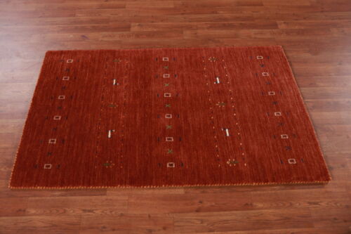 Exquisite Orange Handmade Wool Gabbeh Indian Rug 3x5 ft. - Picture 12 of 17