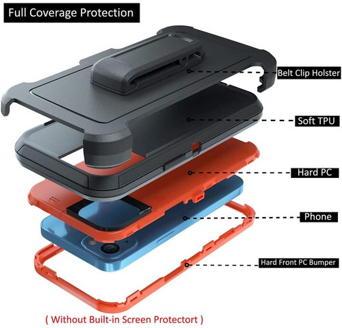 Case Cover+Belt Clip Fits Otterbox Defender For iPhone 11 12 13 14 Pro Max XR - Picture 3 of 13