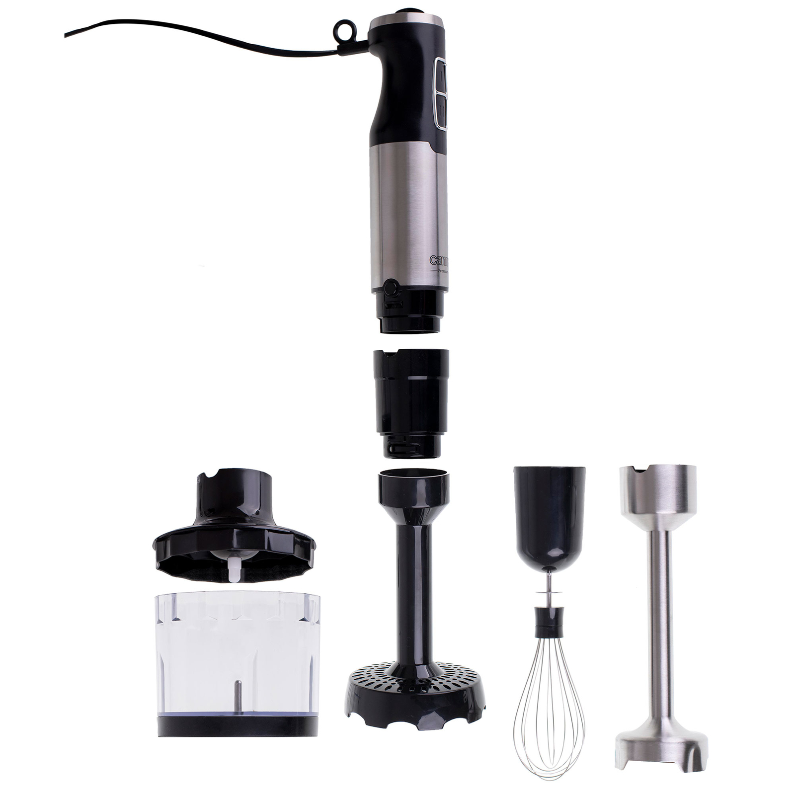 Batidora de Mano Multifunción, Picadora, 5 Velocidades + Turbo, Acero Inoxidable