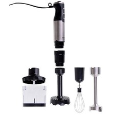 Batidora de Mano Multifunción, Picadora, 5 Velocidades + Turbo, Acero Inoxidable