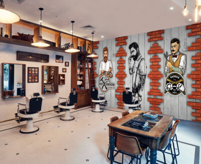 3D Anders C077 Haarschnitt Barber Shop Tapete Wandbild Fototapete Vera