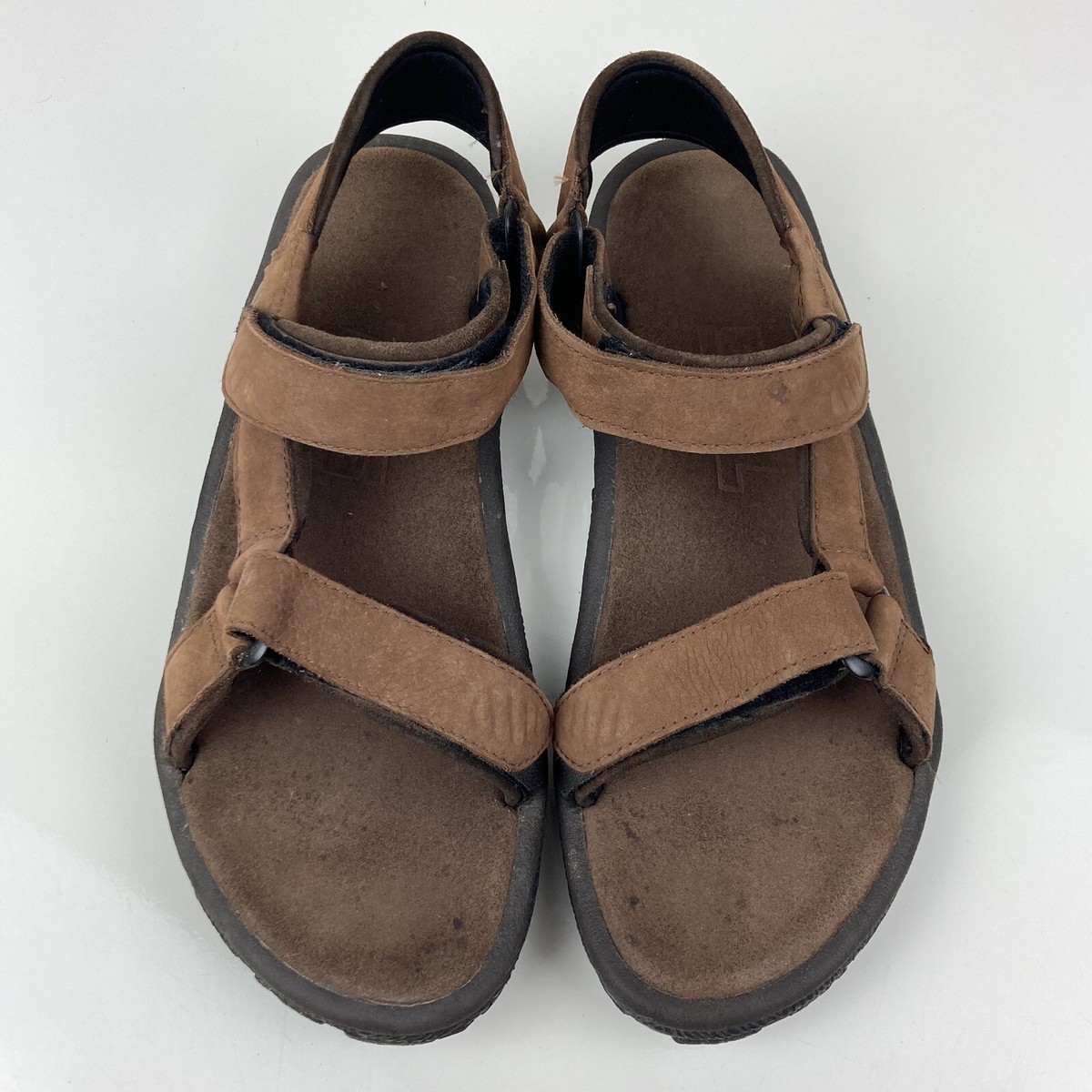 Teva Men’s Size 14 Hiking Sport Sandals Brown Adjustable Hook and Loop Leather Men main image 4