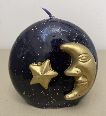 20 New Sparkled Wax Unscented Crescent Moon And Star Decorative Candles