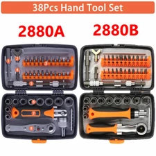 Ratchet Screwdriver Multi Tool Bits 1/4" Drive Socket Wrench Kit A/B Style 38Pcs