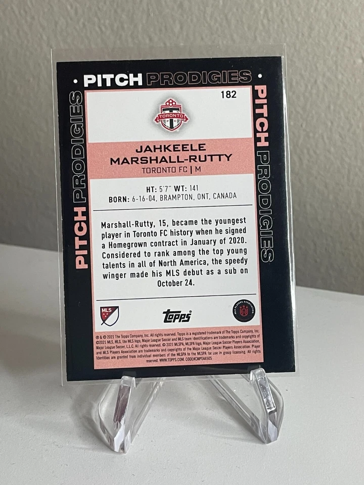 Jahkeele Marshall-Rutty PITCH PRODIGIES 2020 Topps MLS ROOKIE RC #182 Canada - Image 2 of 2