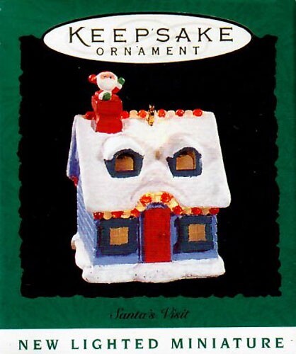  Hallmark Keepsake Miniature 1995 Santa's Visit  Christmas Lighted ornament