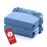 Fitted Sheet Set of 2 Pack Fitted Bed Sheets Single Double King Hotel 25cm Sheet