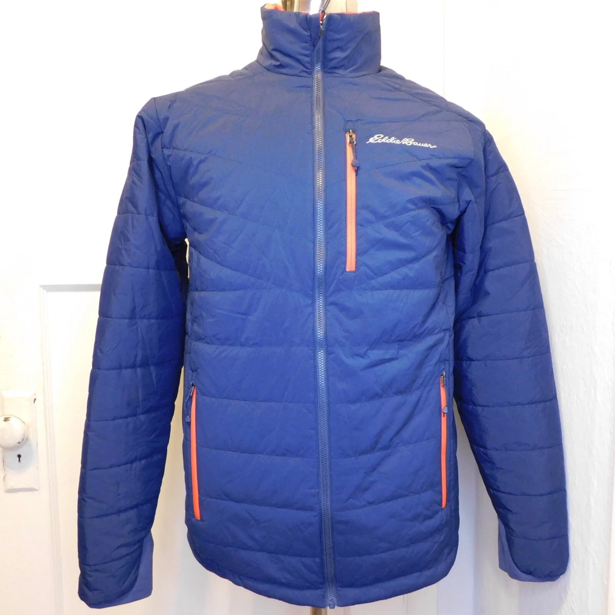 Eddie Bauer Mens Size Medium First Ascent Blue Insulated Jacket Reversible