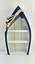 standing blue white boat shelf with buoy & net accents nautical home decoration