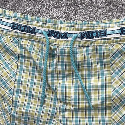 Vintage B.U.M. Equipment Shorts Youth XL 14/16 Plaid Swim Chino BUM Girls 26x3 - Picture 5 of 14
